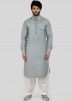 Pathani for Men - Buy Readymade Grey Linen Pathani Suit For Men Online USA