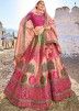 Pink Banarasi Silk Bridal Lehenga Choli In Stone Work