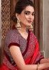 Traditional Red Saree In Silk