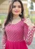 Pink Zari Embroidered Georgette Gown