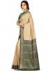 Beige Woven Pure Banarasi Silk Saree With Blouse
