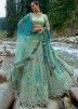 Shop Green Viscose Bridal Lehenga Choli In Stone Work Online USA