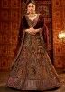 Shop Green Embroidered Bridal Lehenga Choli In Velvet Panash India USA