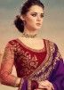 Thread Embroidered Bridal Purple Silk Saree