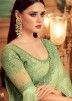 Light Green Embroidered Bridesmaid Silk Saree