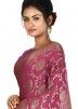 Traditional Magenta Silk Saree With Blouse