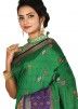 Green Silk Woven Saree With Blouse