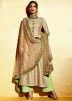 Indian Clothes Online: Buy Beige Art Khadi Silk Kameez With Palazzo