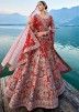 Red Embroidered Silk Wedding Lehenga Choli For Brides Online Panash India USA