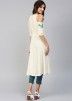 Readymade Off White Cold Shoulder Kurta With Pant