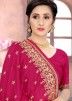 Magenta Silk Blouse With Embroidered Saree