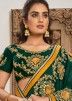 Green Embroidered Wedding Saree With Blouse