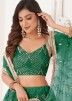 Green Sequins Work Lehenga Choli In Net