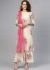 Readymade Cream Floral Digital Print Palazzo Suit