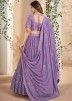 Purple Embroidered Tiered Style Georgette Lehenga Choli