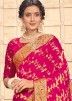 Magenta Zari Embellished Heavy Silk Saree