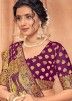 Purple Embroidered Silk Saree For Wedding Wear