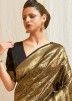 Black Zari Woven Art Silk Saree With Blouse