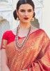 Bridal Red Woven Kanjivaram Saree With Blouse