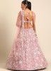 Pink Net Lehenga Choli In Sequins Embellishment