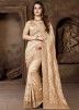Golden Zari Embroidered Silk Wedding Saree