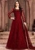 Red Embroidered Net Anarkali Salwar Suit Online USA