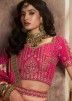 Pink Banarasi Silk Bridal Lehenga Choli In Zari Woven Work
