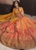 Shaded Yellow Zari Woven Bridal Lehenga Choli In Banarasi Silk