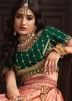 Multicolor Banarasi Silk Zari Woven Bridal Lehenga & Choli