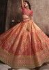 Shaded Pink Banarasi Silk Bridal Lehenga Choli In Zari Woven Work