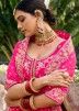 Pink Embroidered Banarasi Silk Lehenga Choli