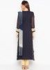Readymade Navy Blue Jacket Style Pant Salwar Suit