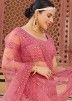 Pink Embroidered Lehenga Choli In Net