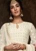 Sonal Chauhan Cream Embroidered Palazzo Suit With Dupatta