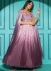 Purple Chiffon Gown In Embroidery
