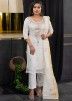 White Gota Patti Embellished Pant Salwar Suit