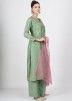Green Embroidered Readymade Pant Salwar Suit