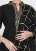 Black Gota Patti Laced Readymade Chanderi Sharara Suit