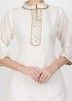 White Chanderi Gota Patti Laced Readymade Gharara Suit
