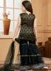 Readymade Black Embroidered Sharara Suit For Kids