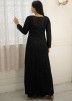 Black Embroidered Readymade Gown With Jacket