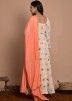 Cream Embroidered Readymade Anarkali Suit