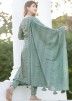 Readymade Green Block Printed Angrakha Pant Salwar Suit