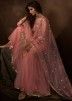 Pink Sequins Embellished Net Gharara Suit With Dupatta