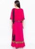 Pink Embroidered Cape Style Readymade Salwar Suit