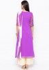 Pink and Purple Printed Layered Readymade Palazzo Suit