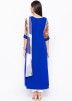 Blue Embroidered Asymmetric Readymade Pant Salwar Suit