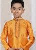 Readymade Orange Color Art Silk Kids Dhoti Kurta