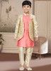 Pink Readymade Kids Jacket Style Sherwani & Pajama