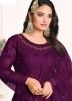Purple Net Embroidered Abaya Salwar Kameez